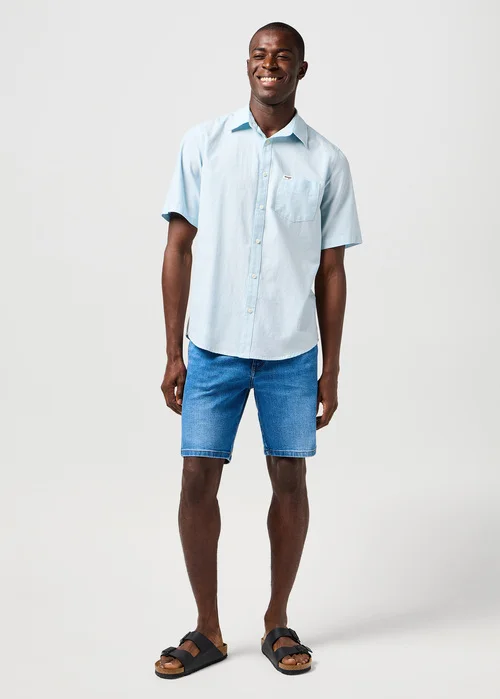 Wrangler Short Sleeve 1 Pocket Shirt Dream Blue