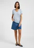 Lee V Neck Tee Shy Blue - 112362939