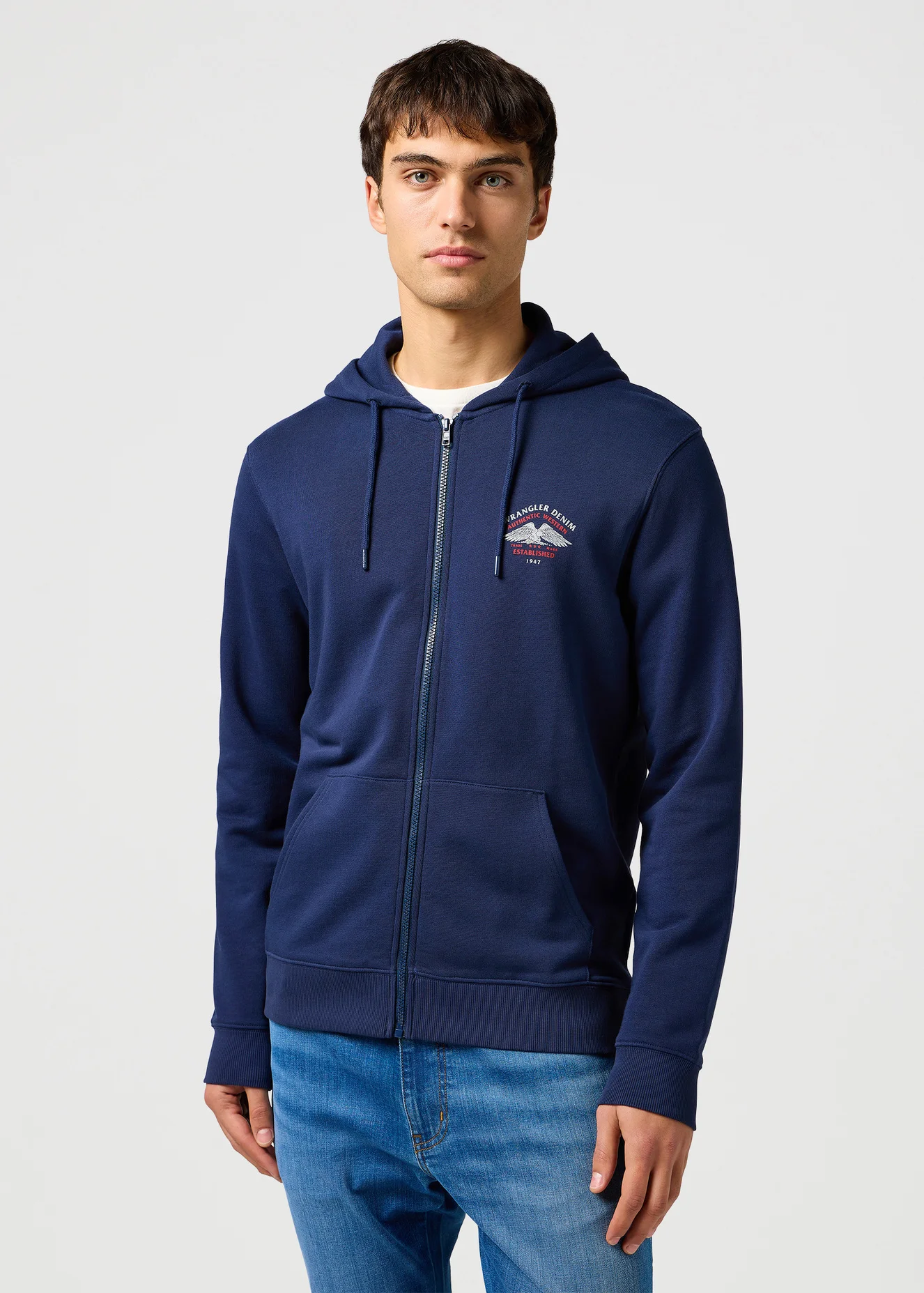 Wrangler Graphic Zip Hoodie Navy - 112362887