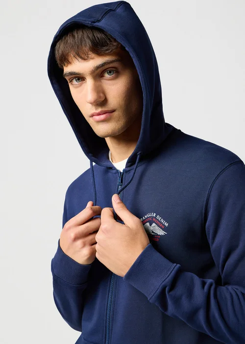 Wrangler Graphic Zip Hoodie Navy