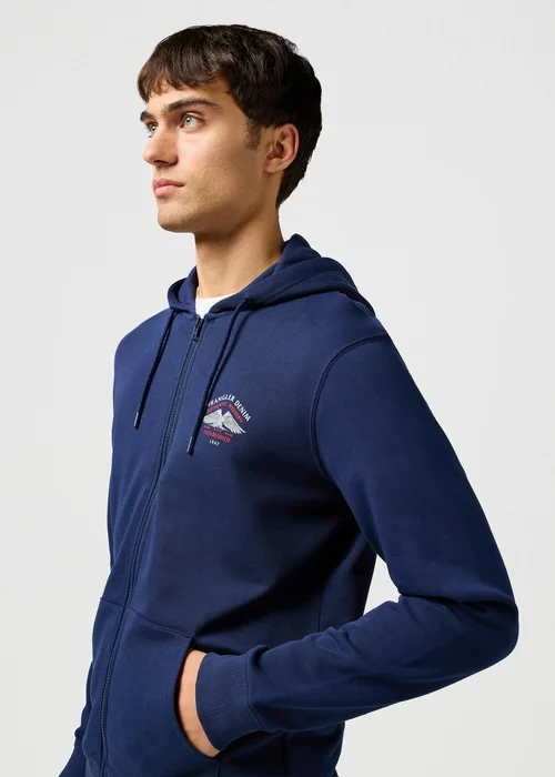 Wrangler Graphic Zip Hoodie Navy