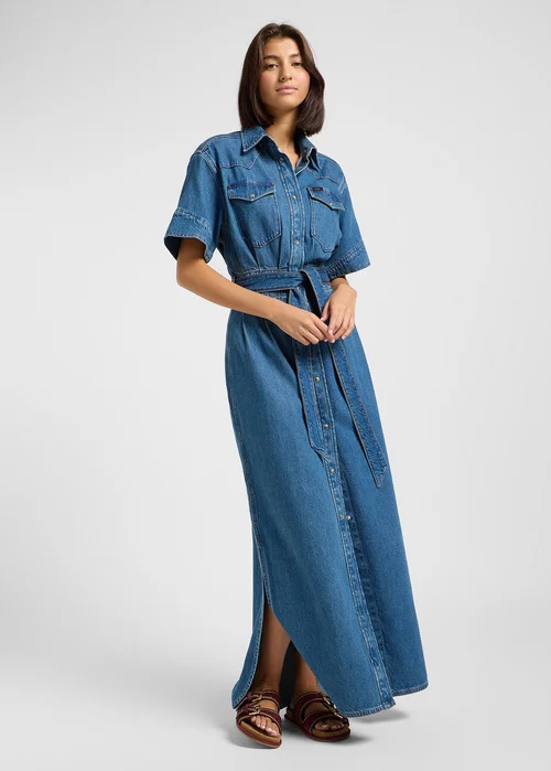 Wrangler Short Sleeve Maxi Western Dress Berry Bowl