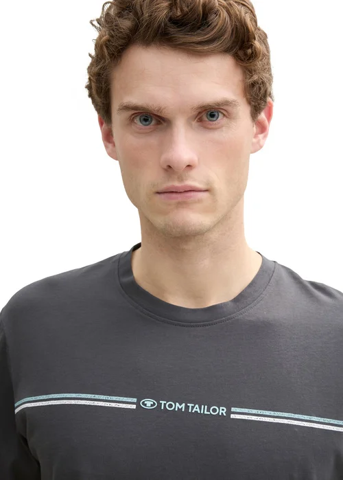 Tom Tailor T Shirt With A Print Dark Shadow - 1037803-10307