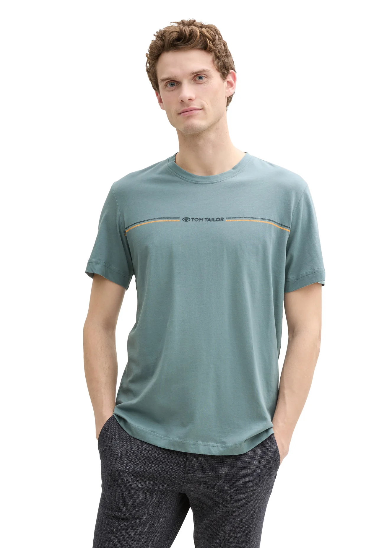 Tom Tailor T Shirt With A Print Trooper Green - 1037803-31090