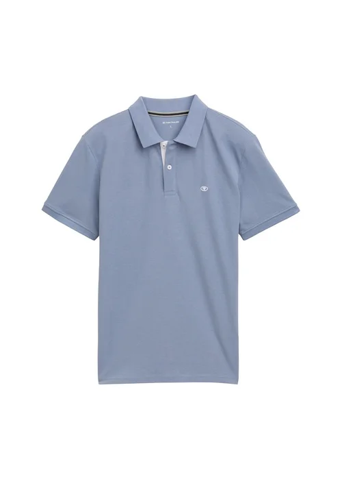 Tom Tailor Basic Polo With Contrast Dove Blue - 1031006-37533