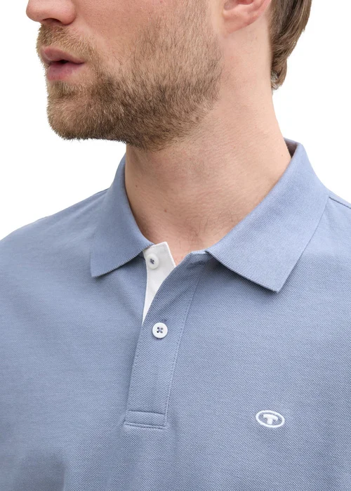 Tom Tailor Basic Polo With Contrast Dove Blue - 1031006-37533