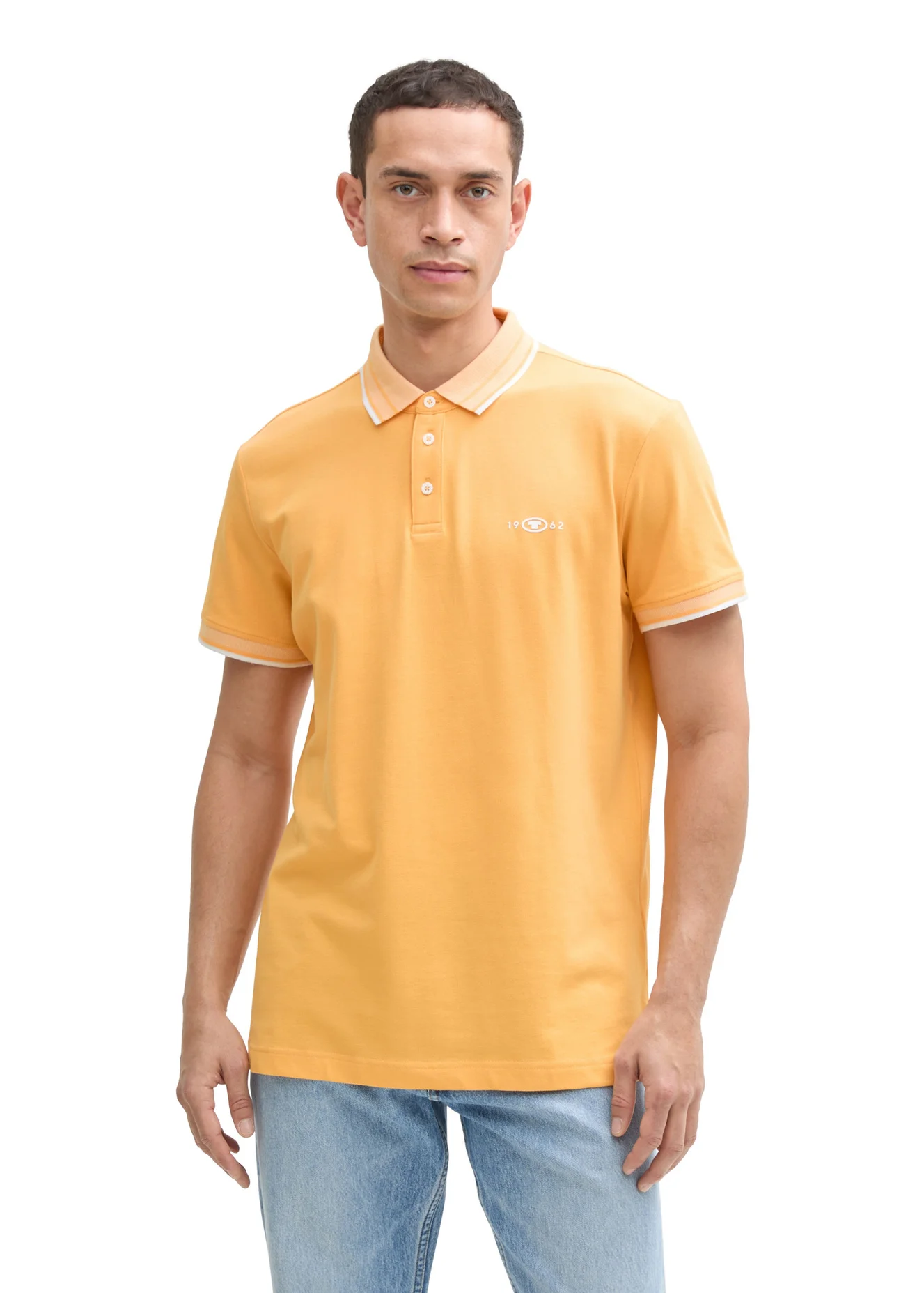Tom Tailor Piqu Polo Shirt With Stretch Peachy Orange
