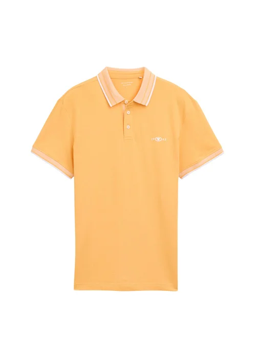 Tom Tailor Piqu Polo Shirt With Stretch Peachy Orange