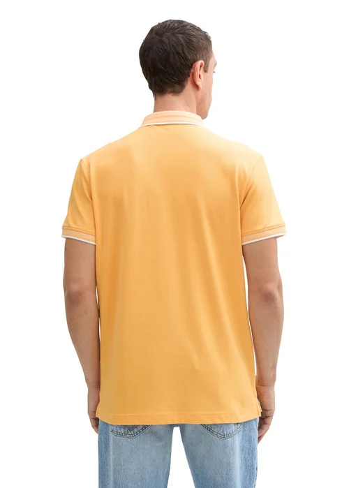 Tom Tailor Piqu Polo Shirt With Stretch Peachy Orange