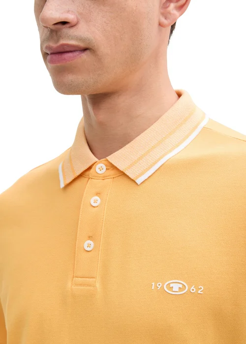Tom Tailor Piqu Polo Shirt With Stretch Peachy Orange