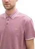 Tom Tailor Piqu Polo Shirt With Stretch Deep Red Two Tone