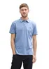 Tom Tailor Piqu Polo Shirt With Stretch Sapphire Blue Two Tone Pique