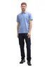 Tom Tailor Piqu Polo Shirt With Stretch Sapphire Blue Two Tone Pique - 1045629-37705