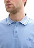 Tom Tailor Piqu Polo Shirt With Stretch Sapphire Blue Two Tone Pique