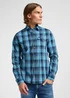 Lee Regular Rivet Shirt Check Navy Ombre Plaid