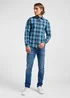 Lee Regular Rivet Shirt Check Navy Ombre Plaid