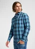 Lee Regular Rivet Shirt Check Navy Ombre Plaid