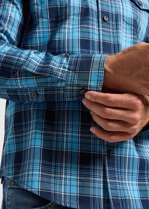 Lee Regular Rivet Shirt Check Navy Ombre Plaid