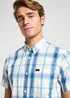 Lee Button Down Short Sleeve Stream Ecru Plaid Check - 112363688