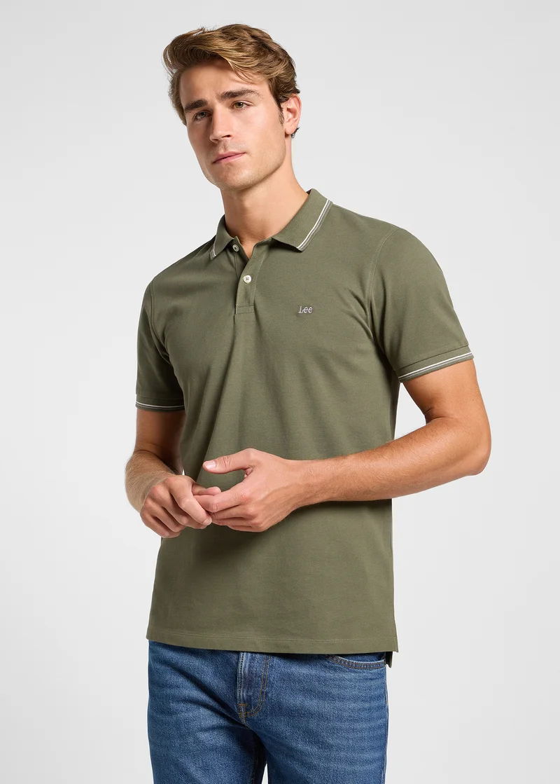 Lee Pique Polo Olive Groove - 112363660