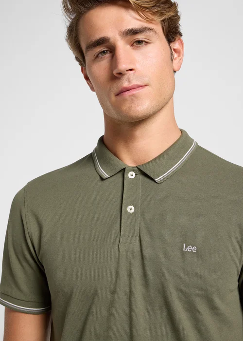 Lee Pique Polo Olive Groove - 112363660