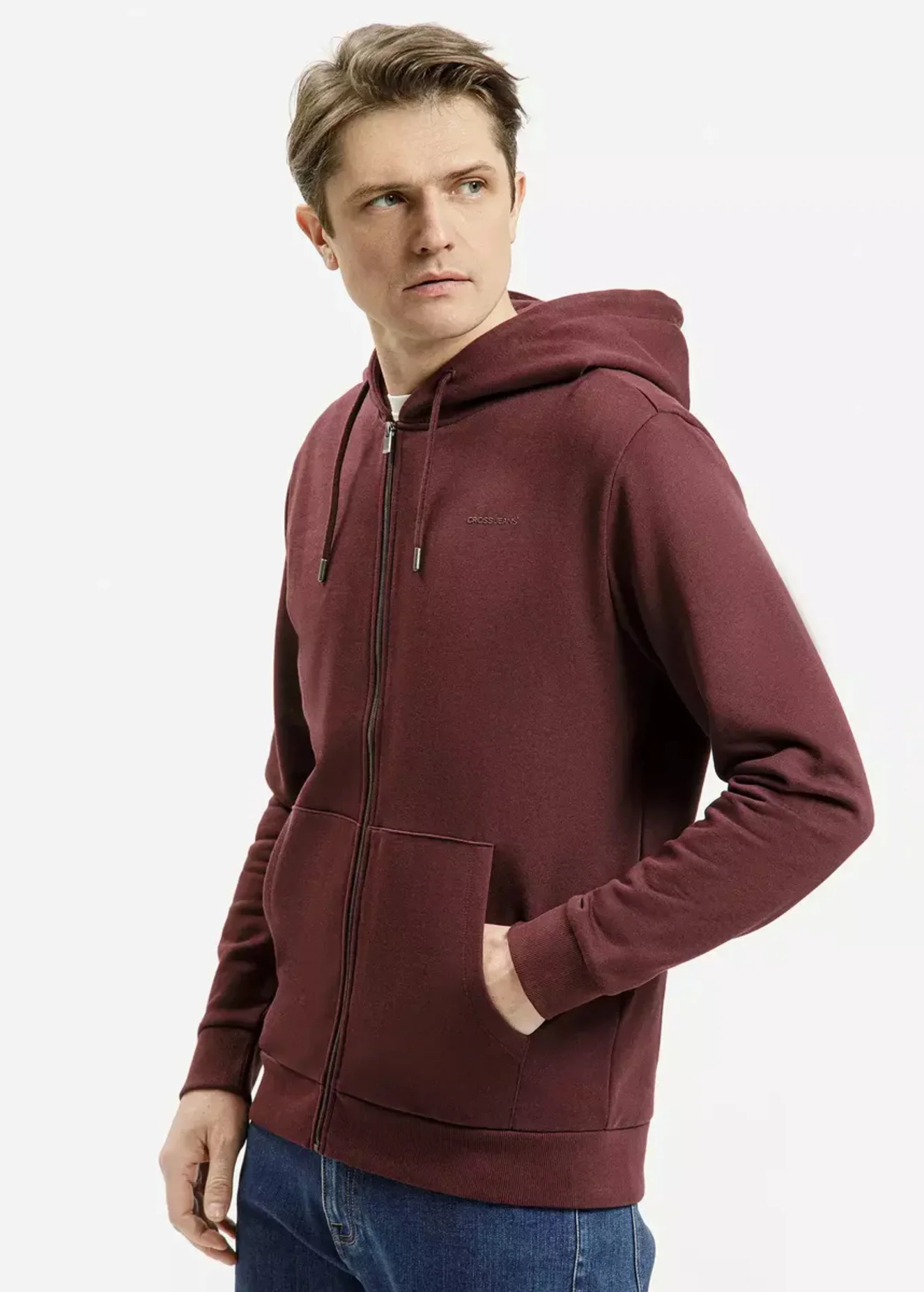 Cross Jeans Hoodie Zip Plum 074