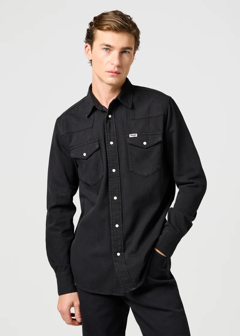 Wrangler Western Shirt Black Rinse