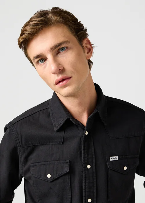 Wrangler Western Shirt Black Rinse