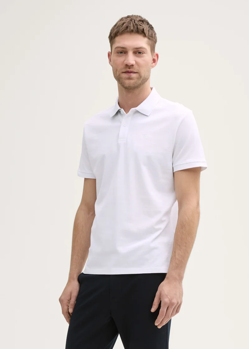 Tom Tailor Basic Polo With Contrast Lucid White