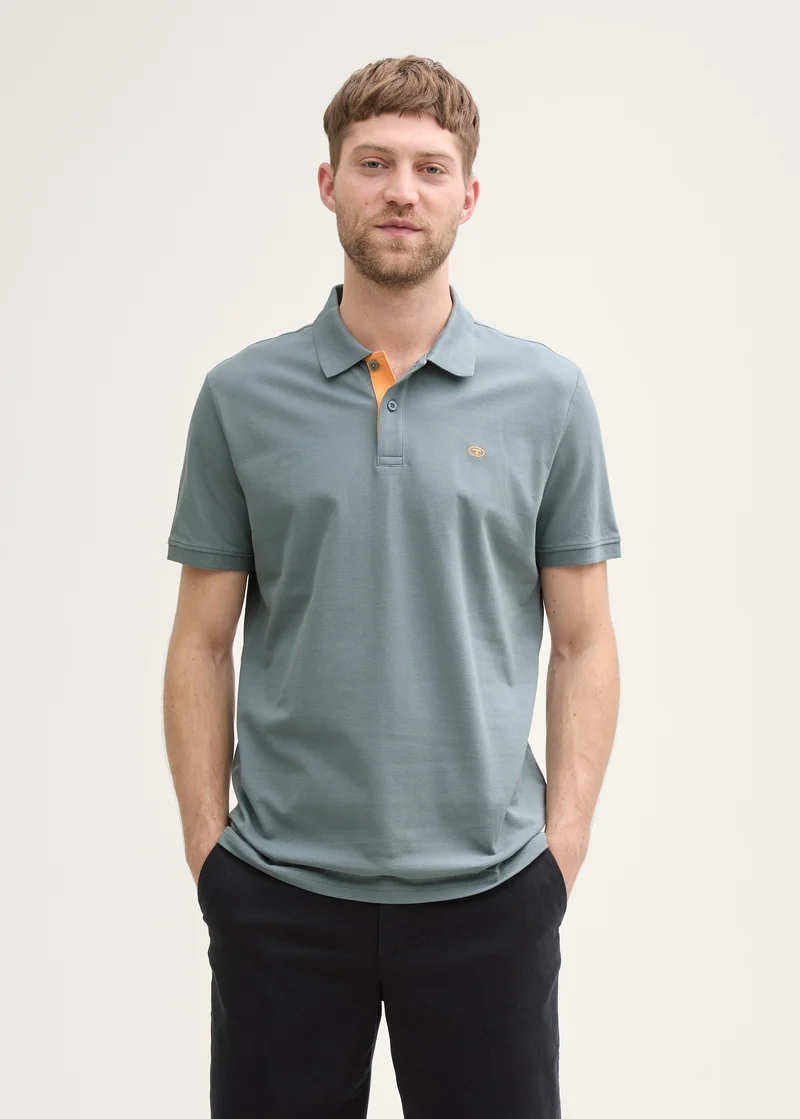 Tom Tailor Basic Polo With Contrast Trooper Green - 1031006-31090