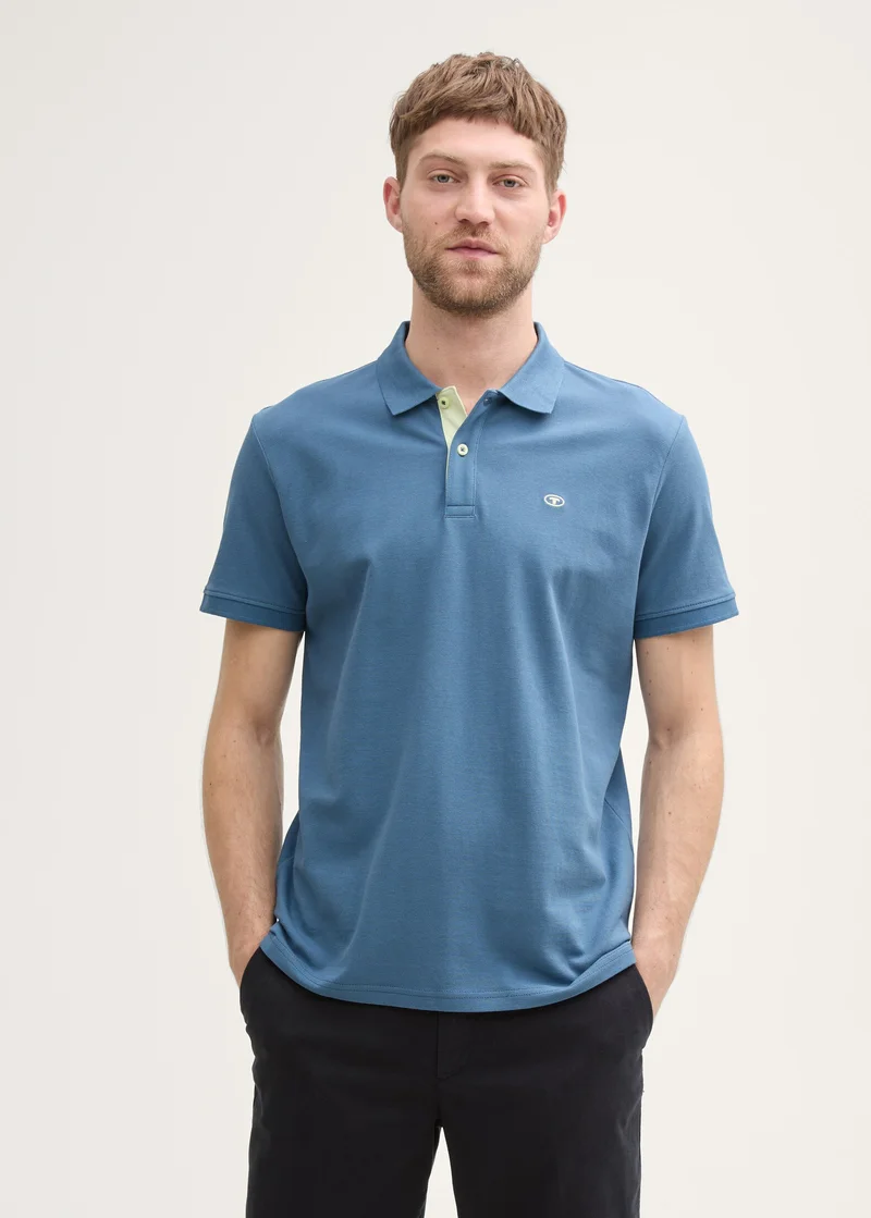 Tom Tailor Basic Polo With Contrast Mystical Blue - 1031006-36985