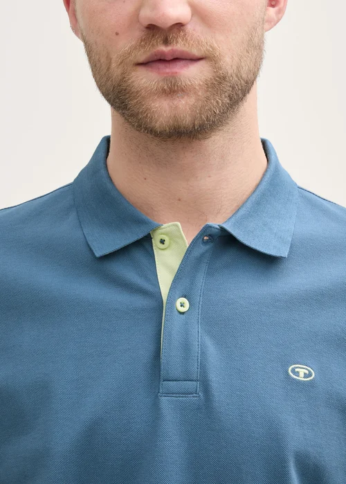 Tom Tailor Basic Polo With Contrast Mystical Blue - 1031006-36985