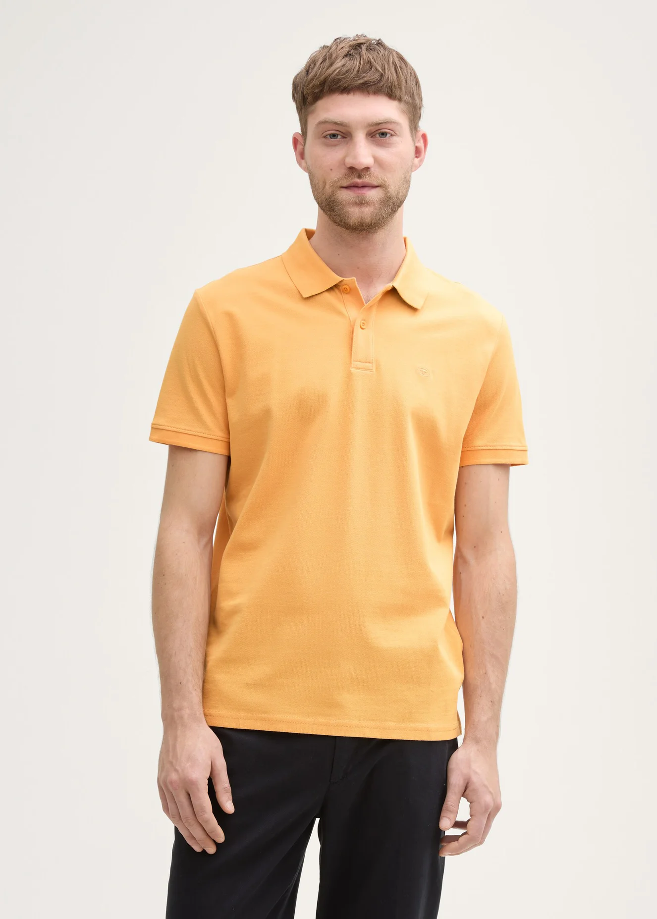 Tom Tailor Basic Polo With Contrast Peachy Orange