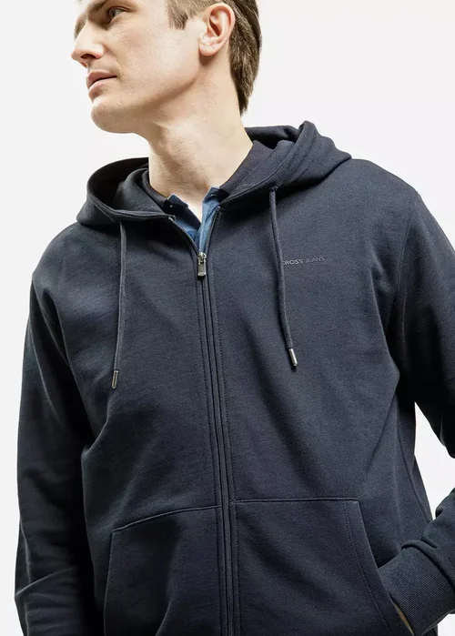 Cross Jeans Zip Hoodie Sweatshirt Navy 001 - 25503-001