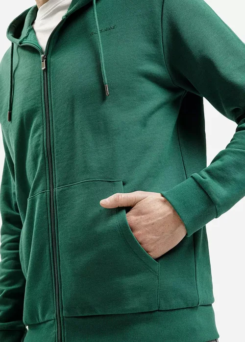 Cross Jeans Zip Hoodie Sweatshirt Emerald 479 - 25503-479