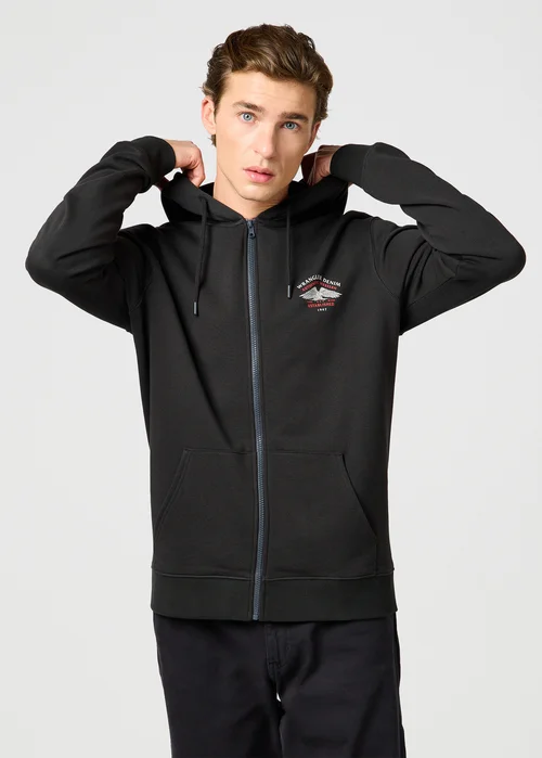 Wrangler Graphic Zip Hoodie Faded Black - 112362888