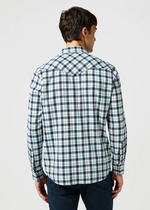 Wrangler Western Shirt Blue Check - 112362384