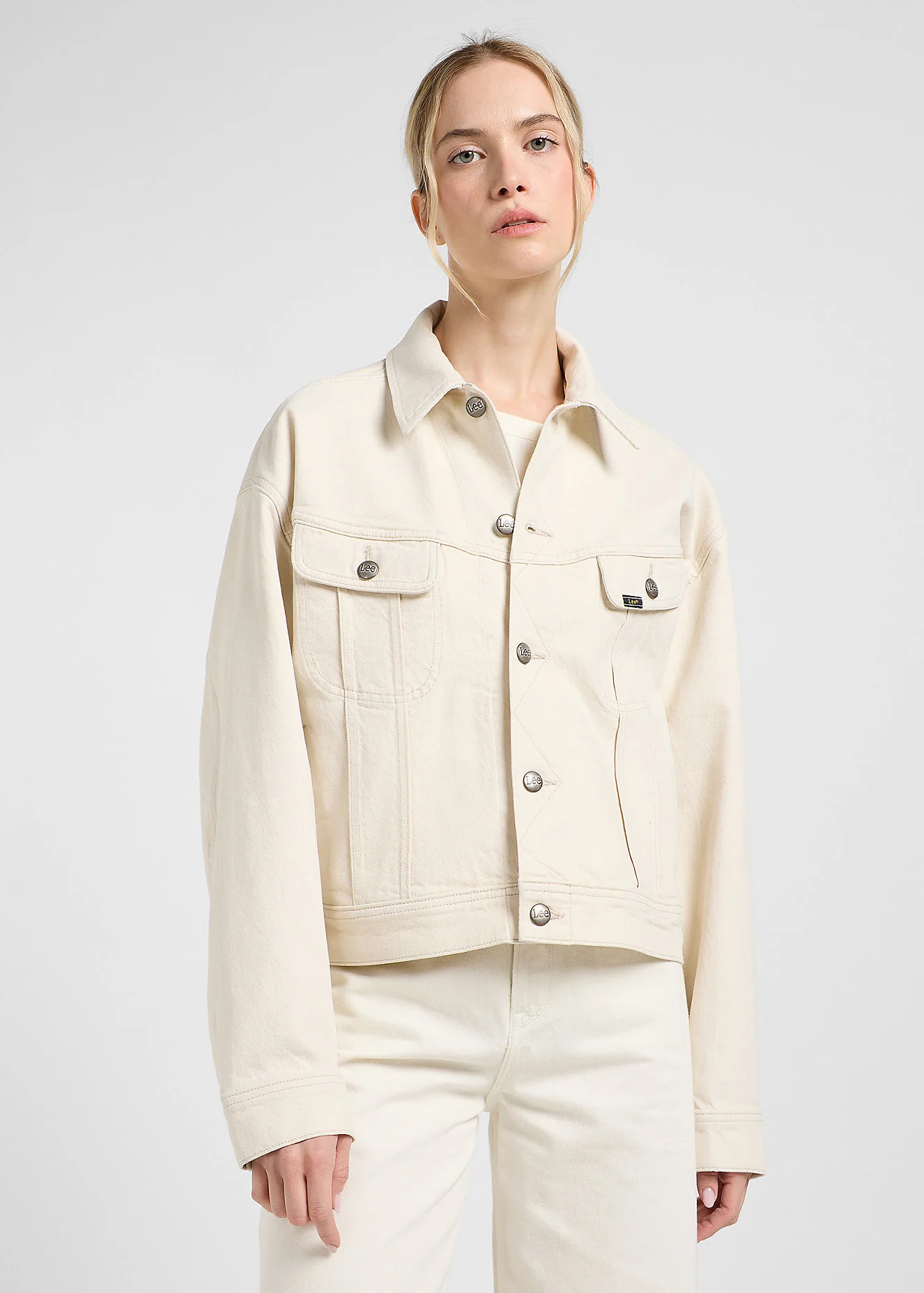 Lee Drop Shoulder Rider Jacket Ecru