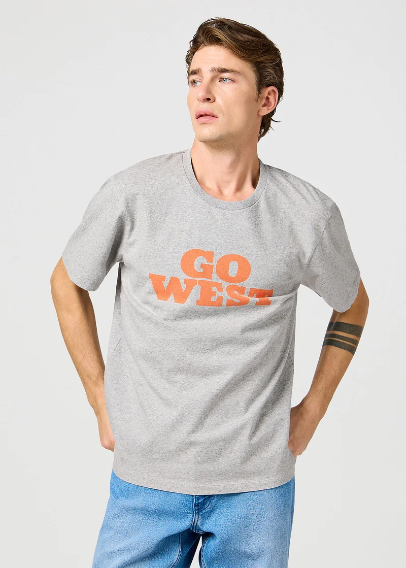 Wrangler Graphic Tee Mid Grey Mele