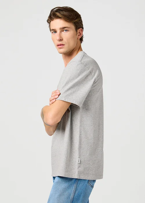 Wrangler Graphic Tee Mid Grey Mele - 112364087