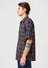 Wrangler Short Sleeve 1 Pocket Shirt Raw Umber Indigo