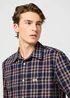 Wrangler Short Sleeve 1 Pocket Shirt Raw Umber Indigo