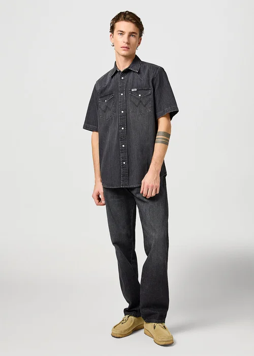 Wrangler Short Sleeve Western Shirt Enchanted Black