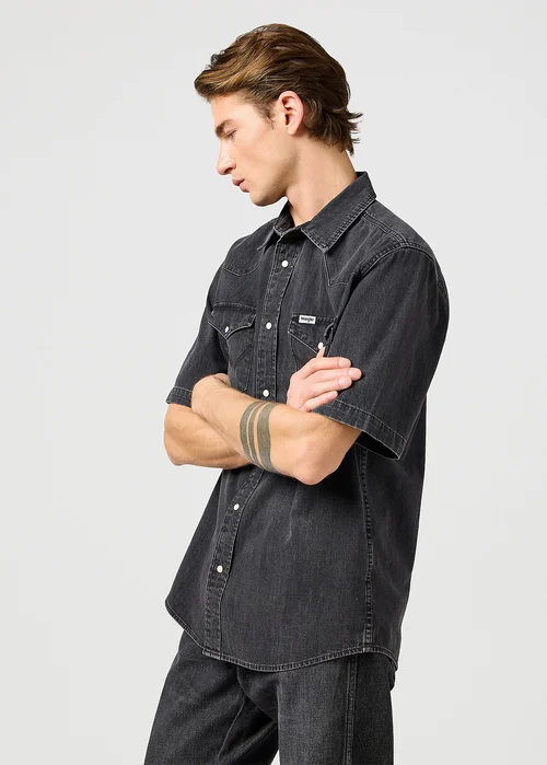 Wrangler Short Sleeve Western Shirt Enchanted Black - 112362746