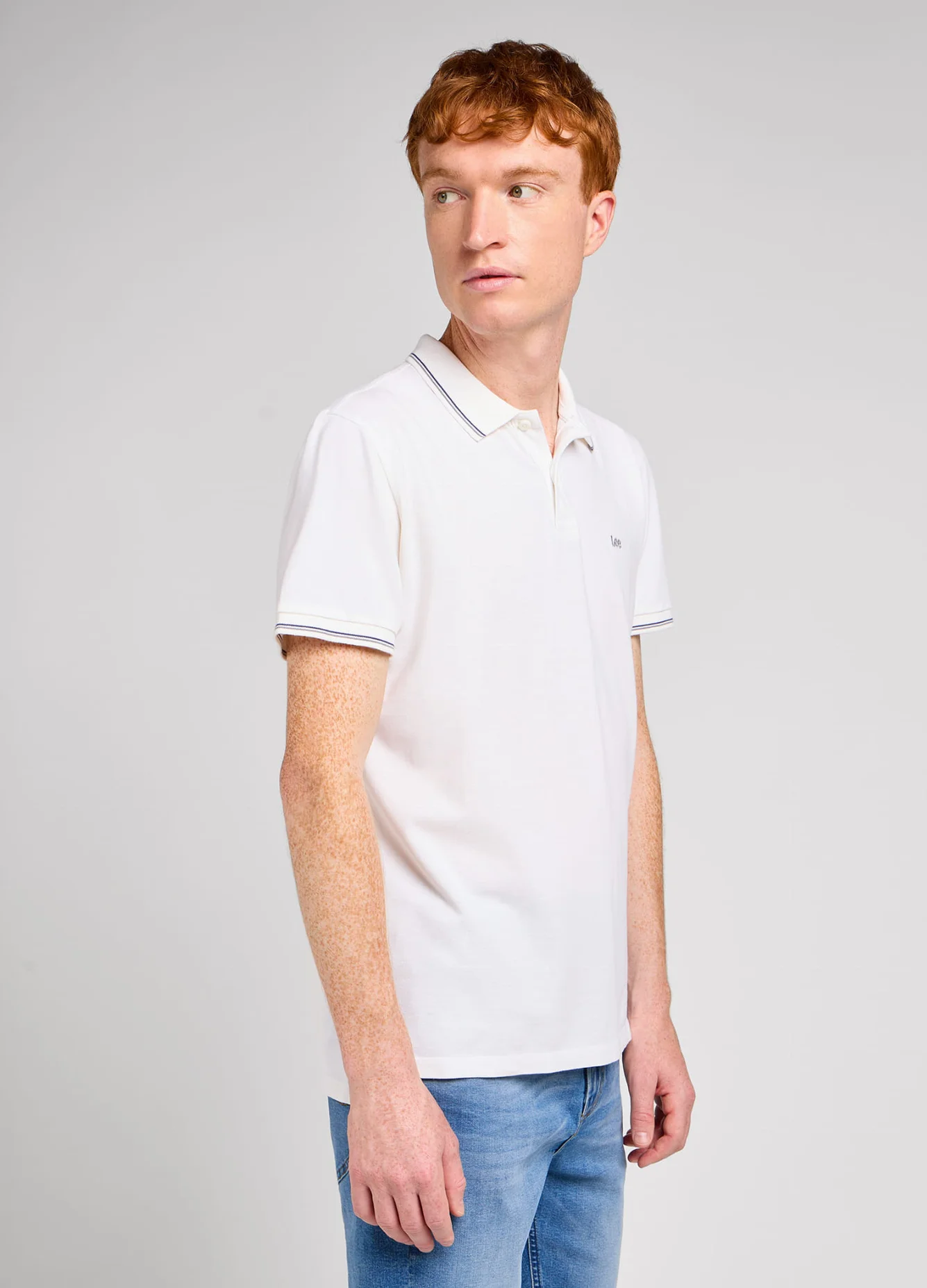 Lee Pique Polo Tee Bright White - 112349973