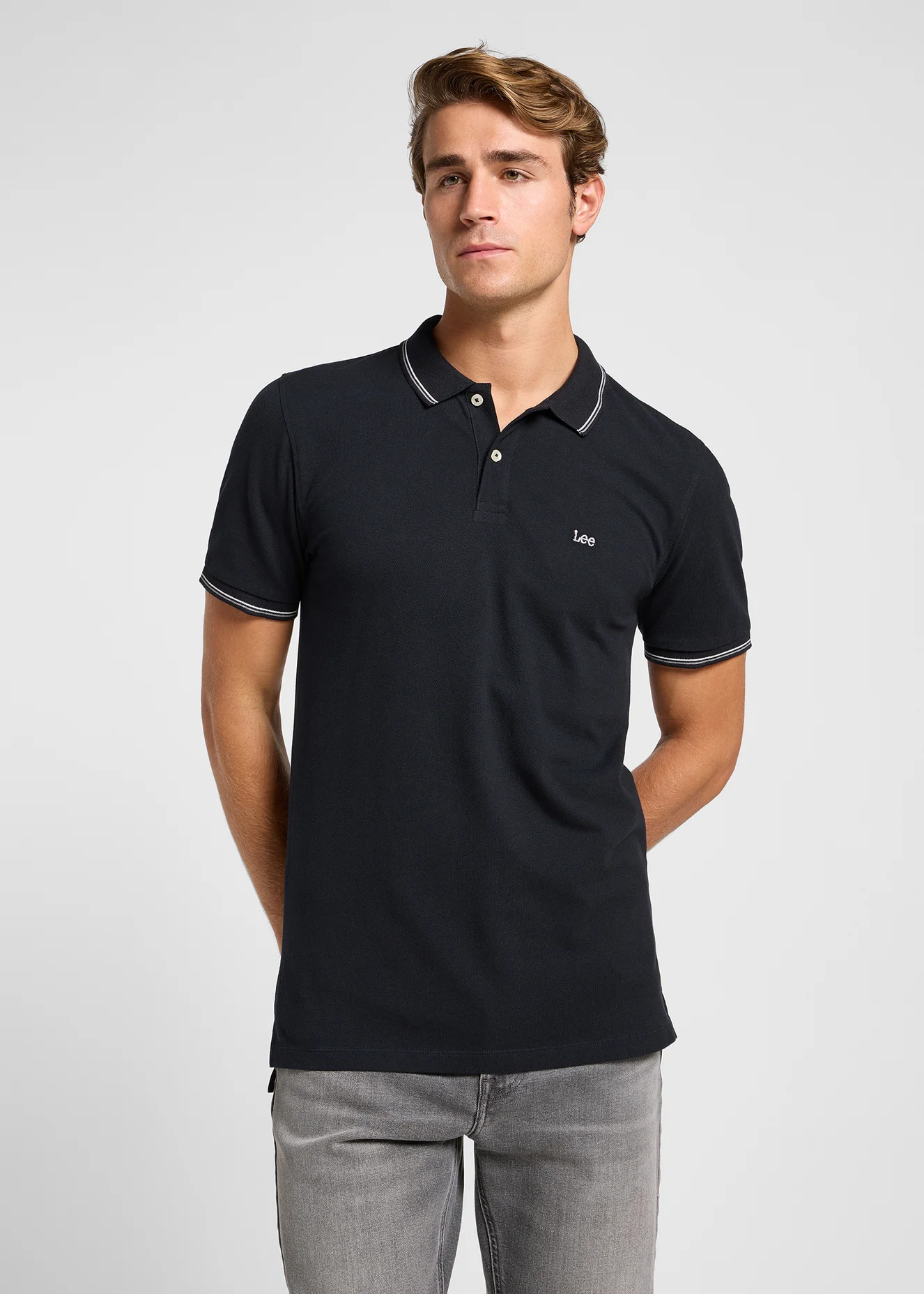 Lee Pique Polo Black - 112363659