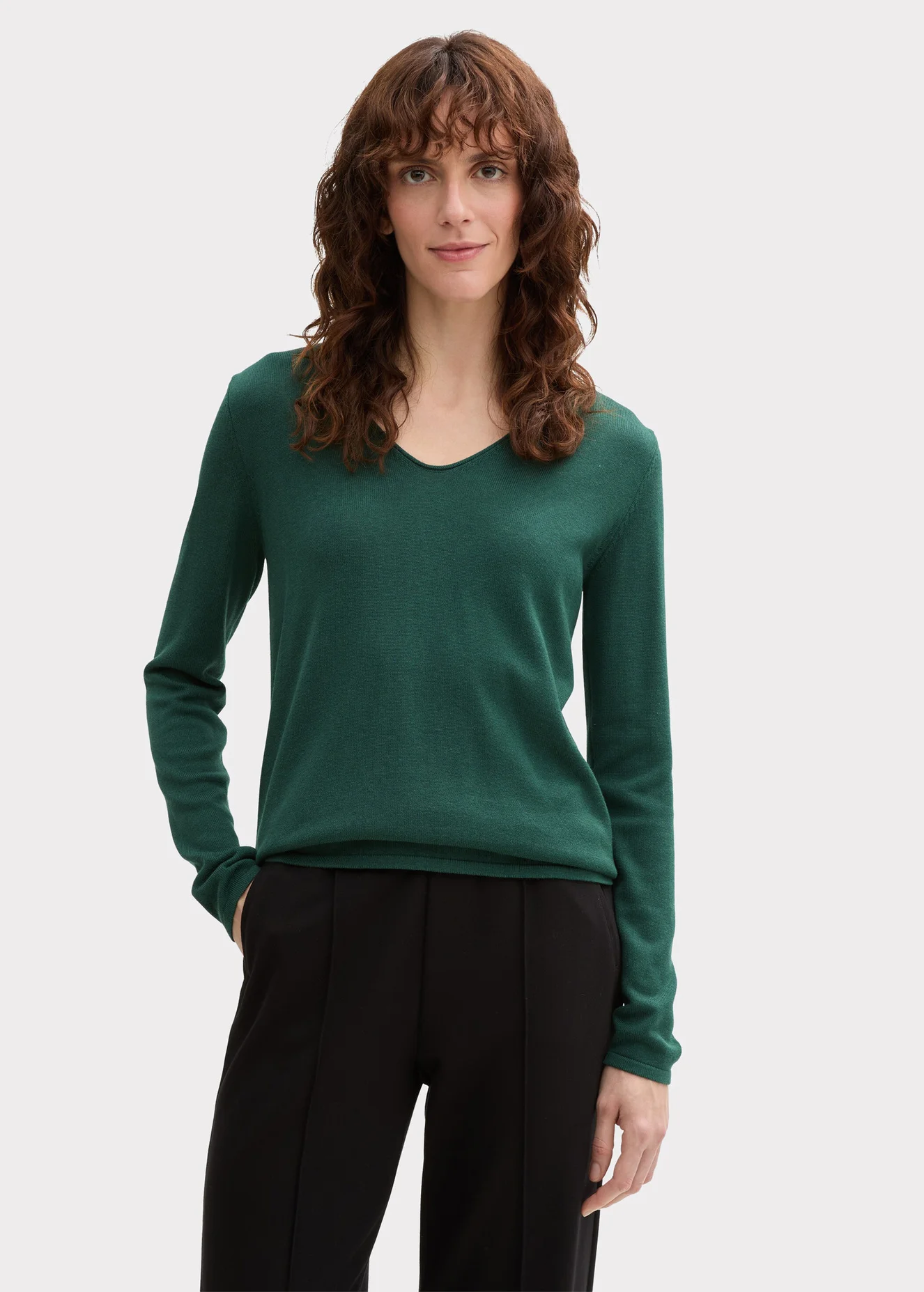 Tom Tailor Sweater Basic V Neck Explorer Green