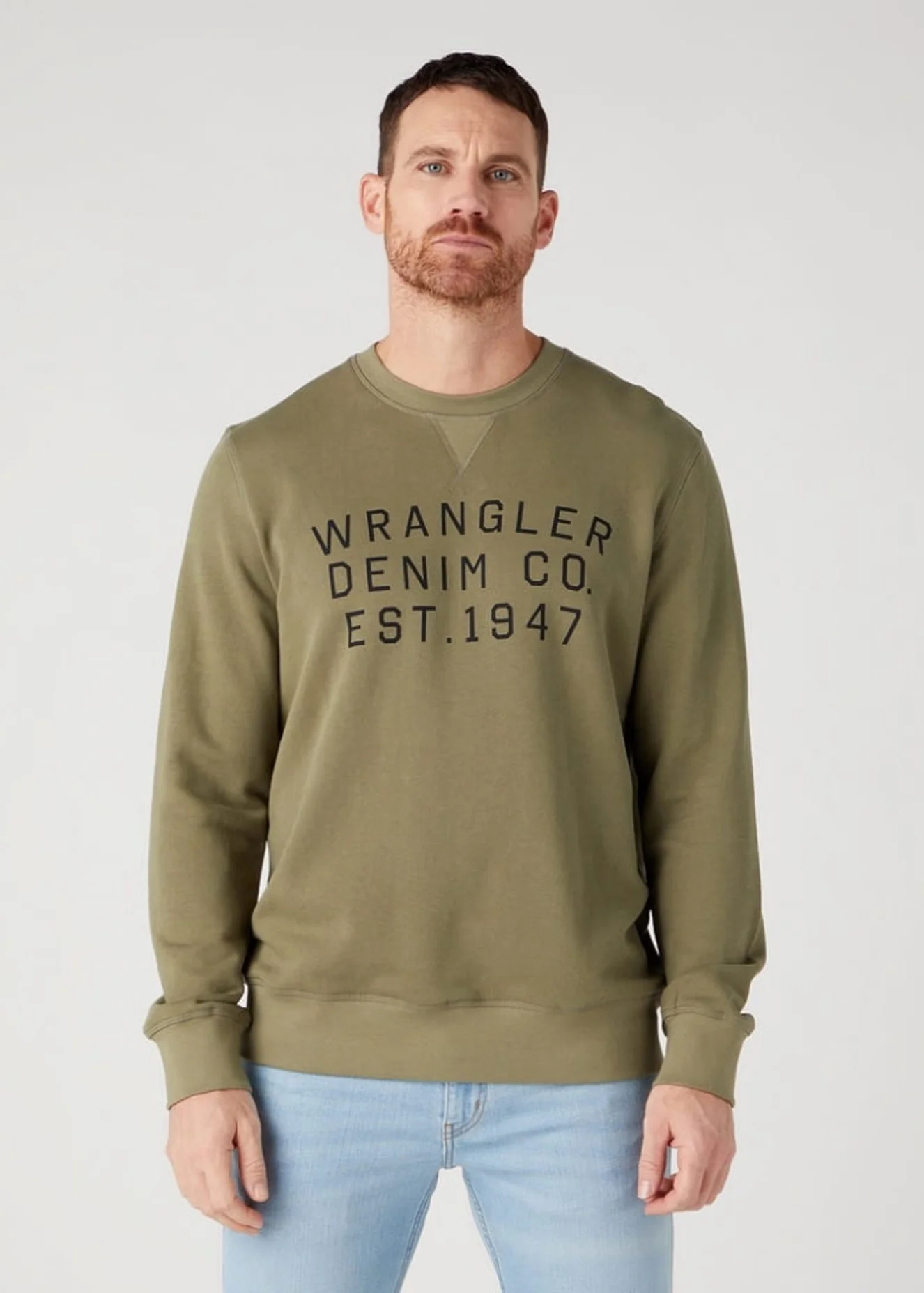 Wrangler Graphic Crew Sweat Deep Lichen Green