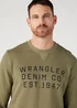 Wrangler Graphic Crew Sweat Deep Lichen Green