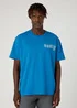 Wrangler Slogan Men Tee Deep Water - W70NEE69F